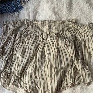Striped off the shoulder shirt